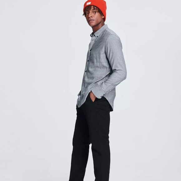 Rag and Bone - Men's Fit 2 Tomlin Shirt - Black and White Herringbone - size M - Picture 3 of 16